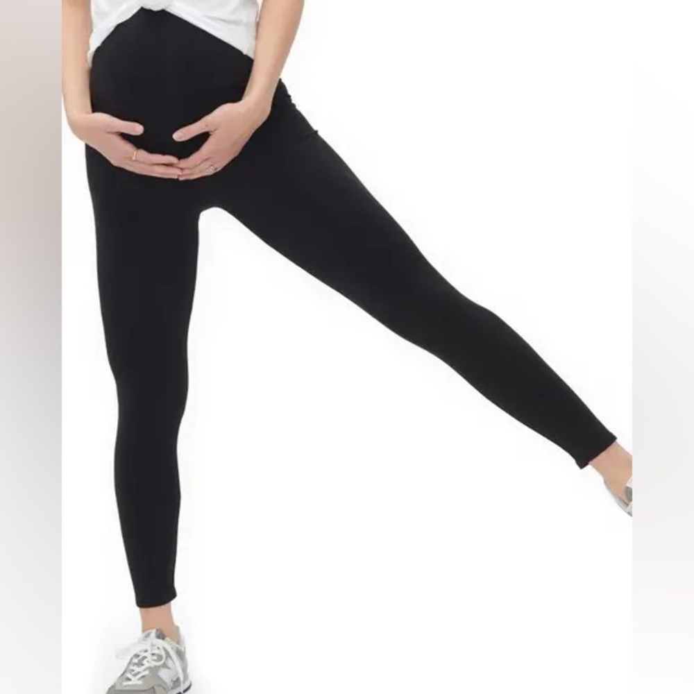 Hatch Maternity Minimialist Full Length Elastic-Waist Leggings XS